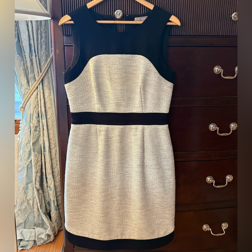 Banana Republic Cotton, Black & Grey Sheath Dress, size 8